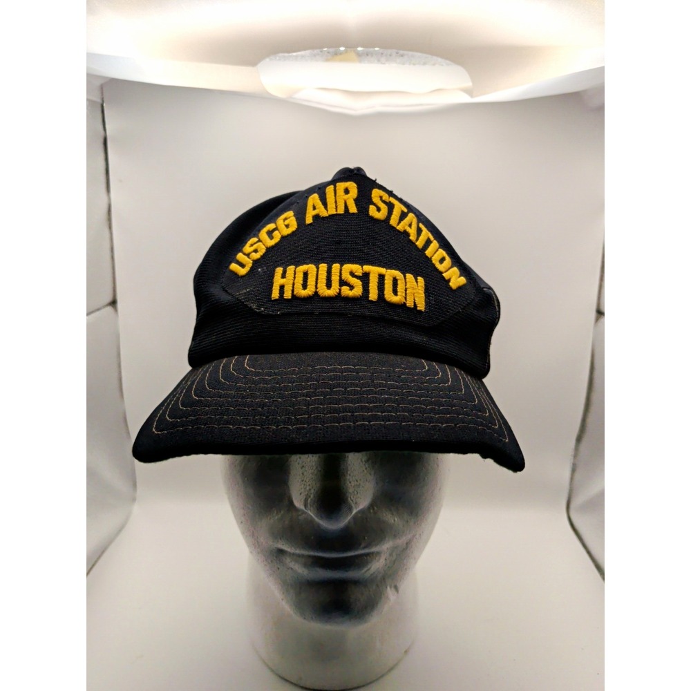 VINTAGE New Era USCG Air Station Houston Navy Cap Adjustable One Size (A)
